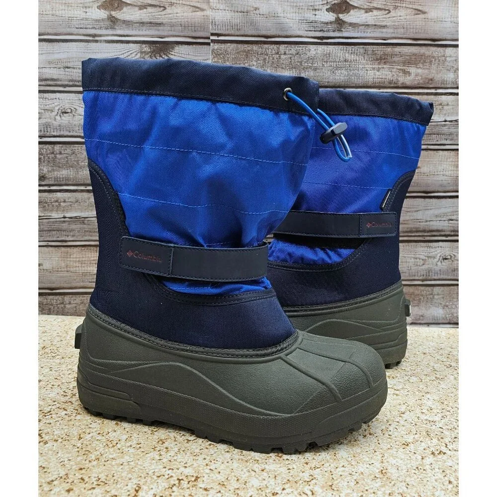 Columbia Powderbug Plus Blue Big Kid's Snow Boots Size 7 - Picture 4 of 10